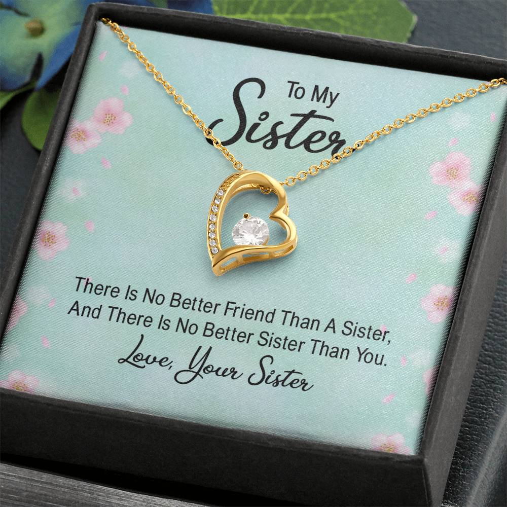To My Sister Heart Necklace Gift-[Heartfelt Family Gift]