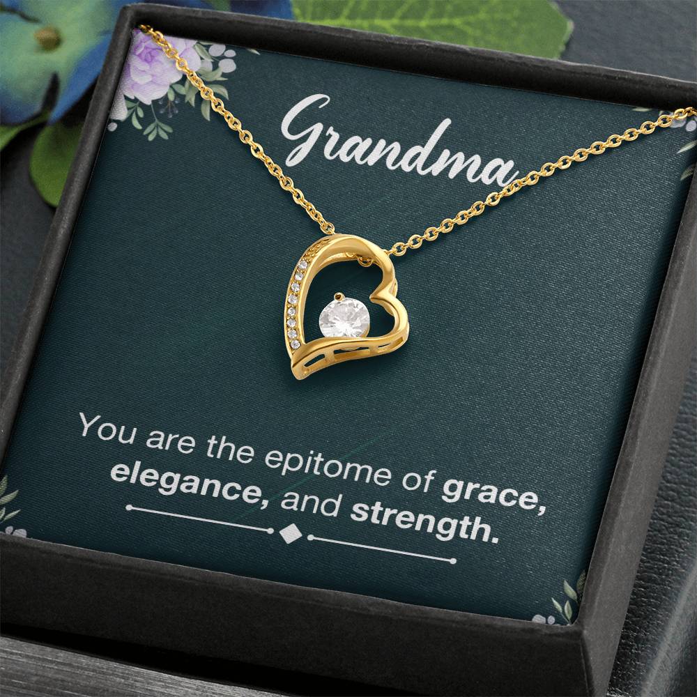 Grandma Grace Heart Necklace Gift-[Heartfelt Family Gift]