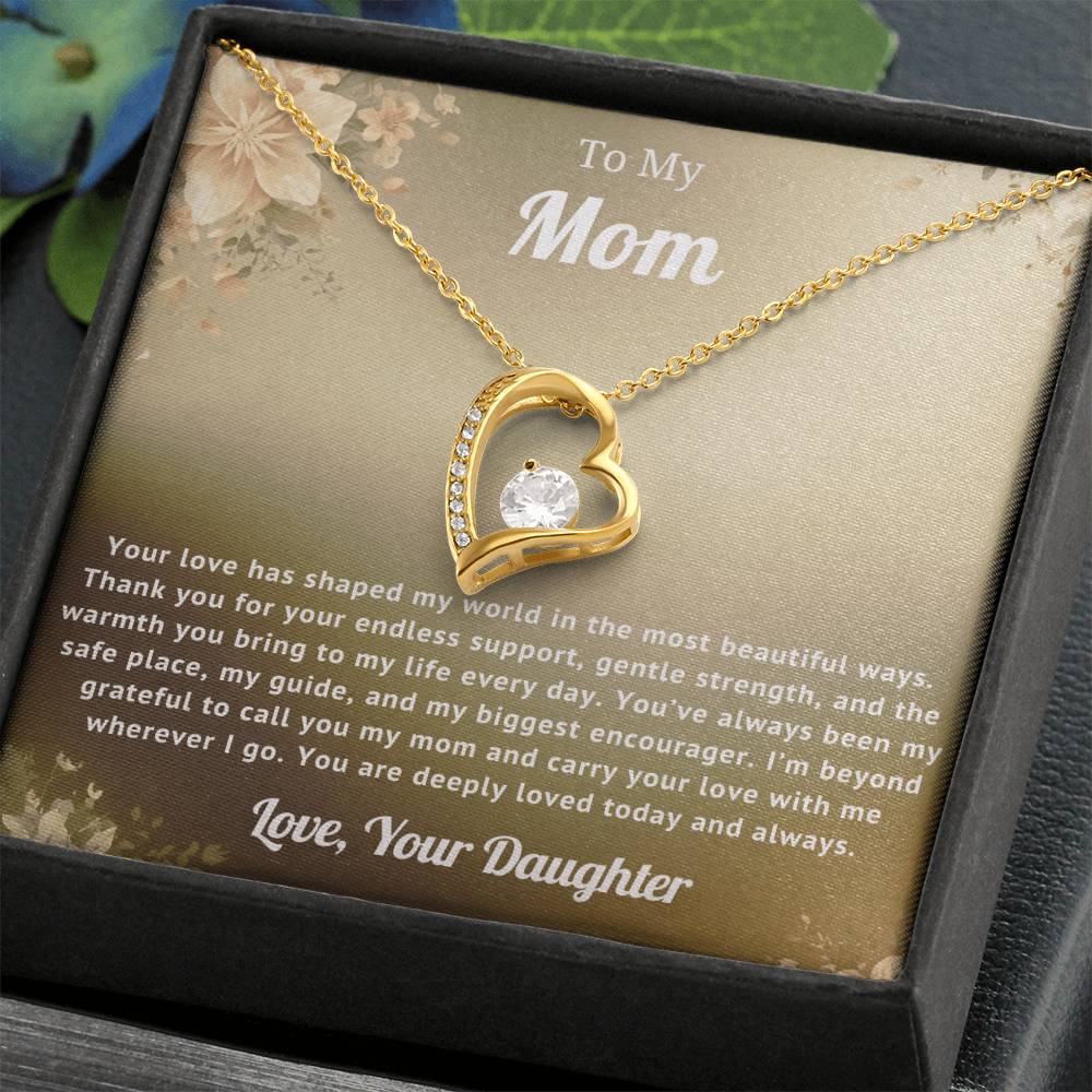 To My Mom Heart Necklace Gift