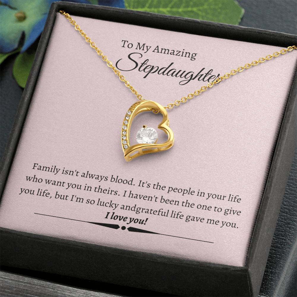 Stepdaughter Heart Necklace Gift-[Heartfelt Family Gift]