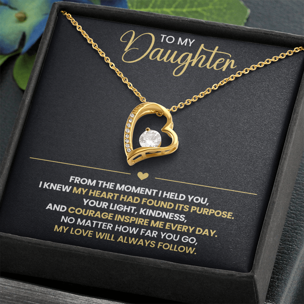 To My Daughter Heart Necklace