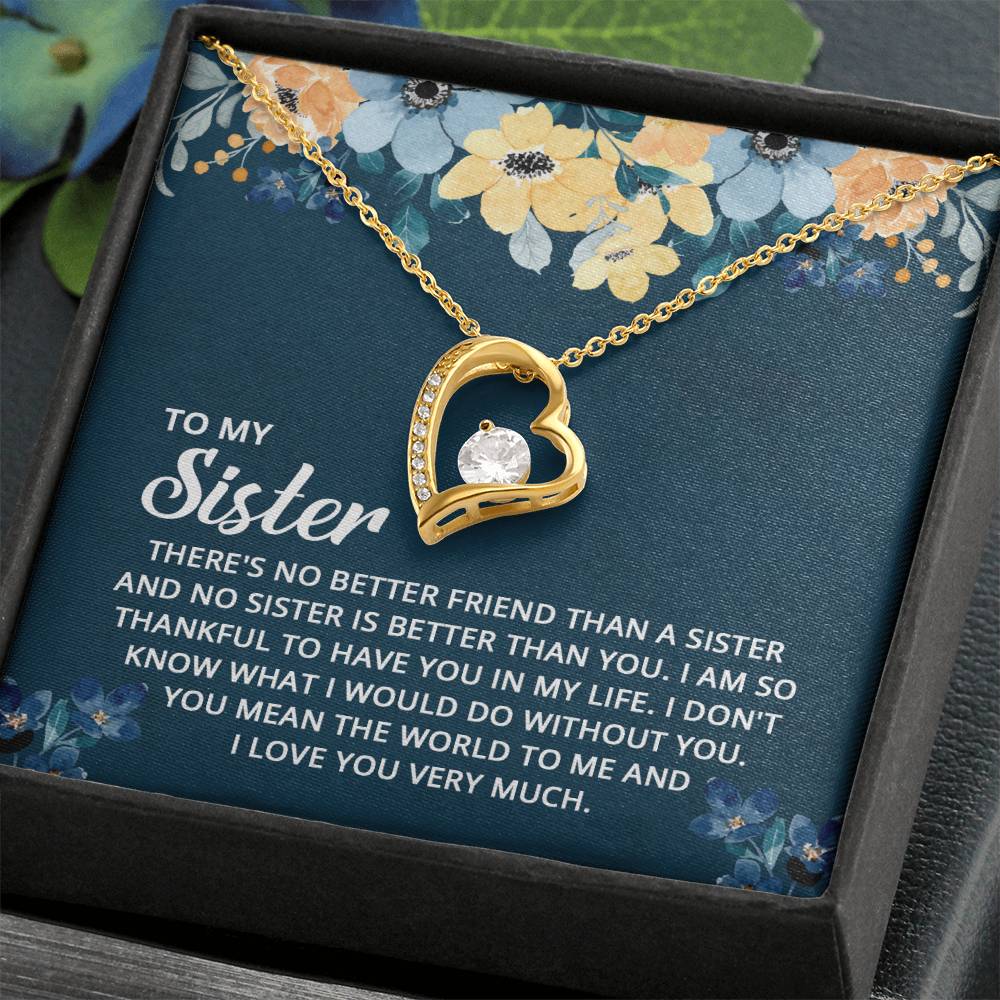 To My Sister Heart Necklace Gift-[Heartfelt Family Gift]