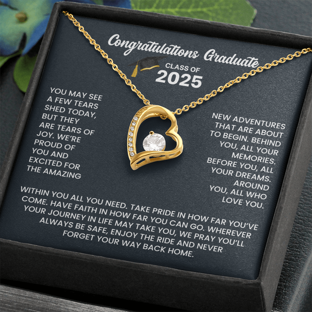 Class of 2025 Heart Graduation Necklace Gift