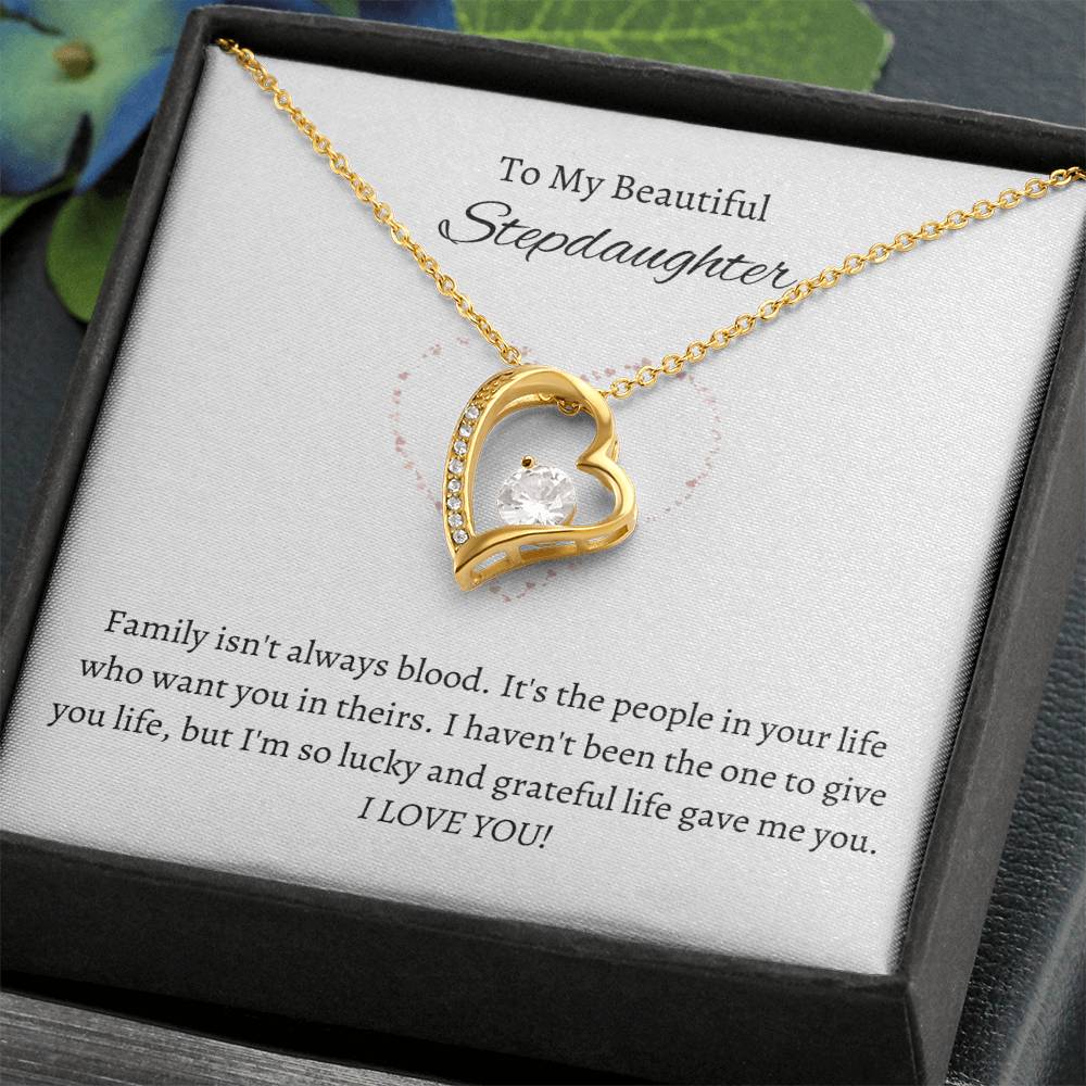 Beautiful Stepdaughter Heart Necklace Gift-[Heartfelt Family Gift]