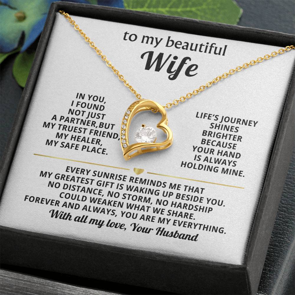 To My Beautiful Wife Heart Necklace