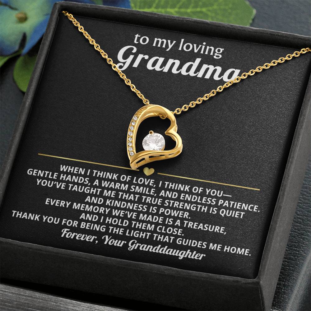 Grandmother Heart Necklace Gift from Granddaughter