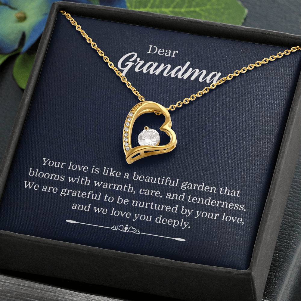 To My Grandma - Your Love Is Like A Beautiful Garden Heart Necklace Gift-[Heartfelt Family Gift]