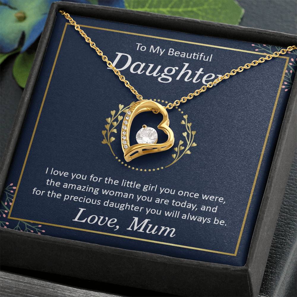 To My Beautiful Daughter - I Love You Heart Necklace Gift-[Heartfelt Family Gift]