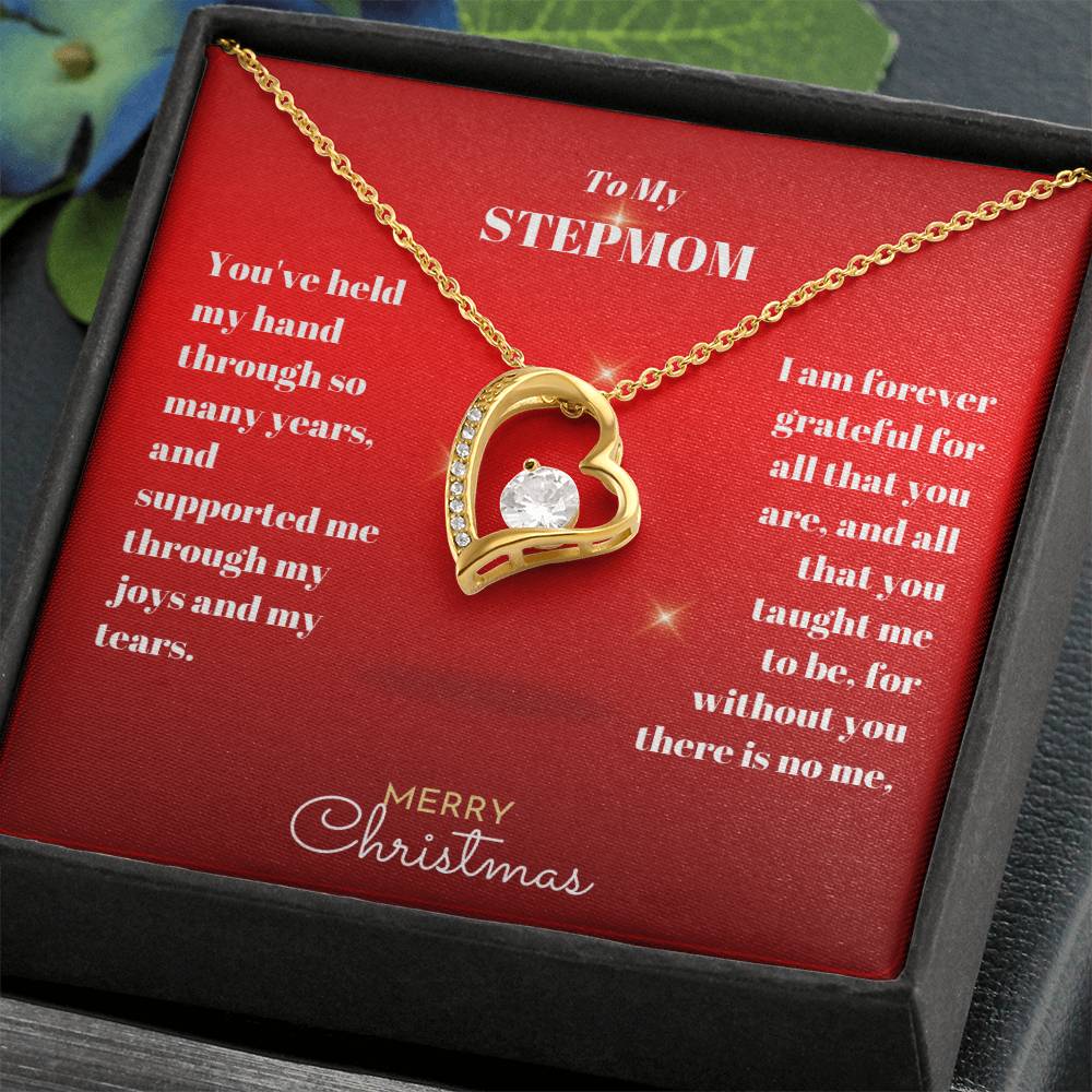 Stepmom Christmas Heart Necklace Gift-[Heartfelt Family Gift]