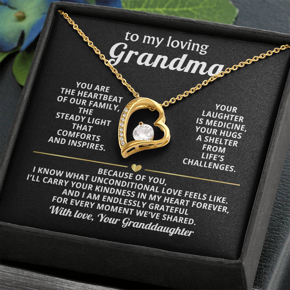 Grandmother Heart Necklace Gift from Granddaughter