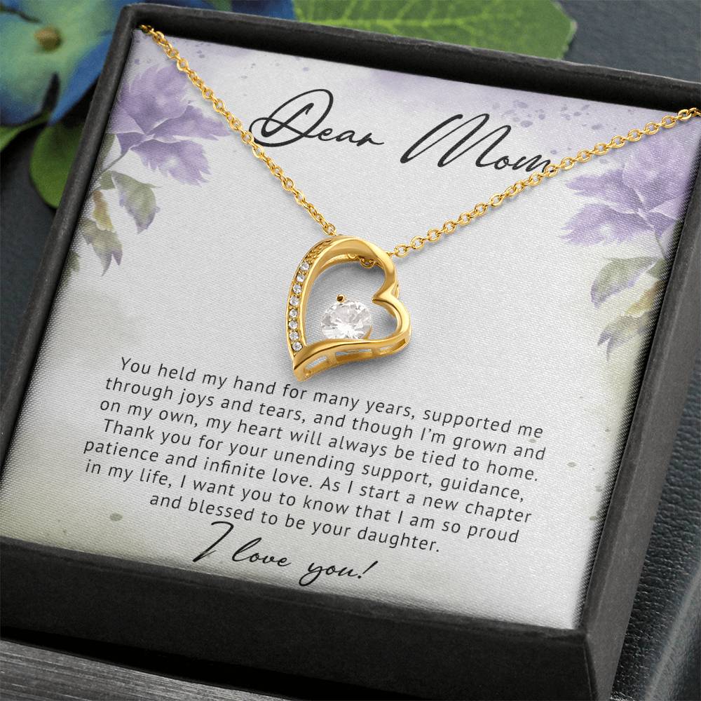To My Mom Heart Necklace Gift