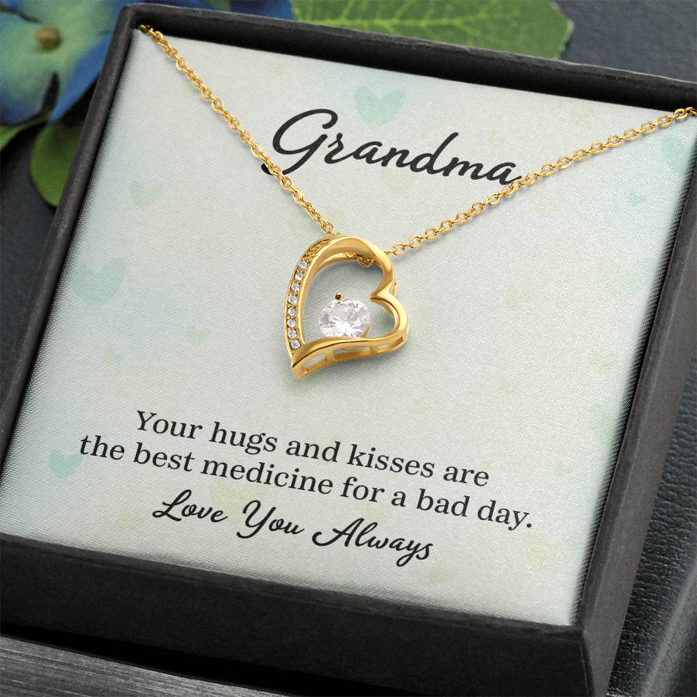 grandma - your hugs and kisses Heart Necklace Gift-[Heartfelt Family Gift]