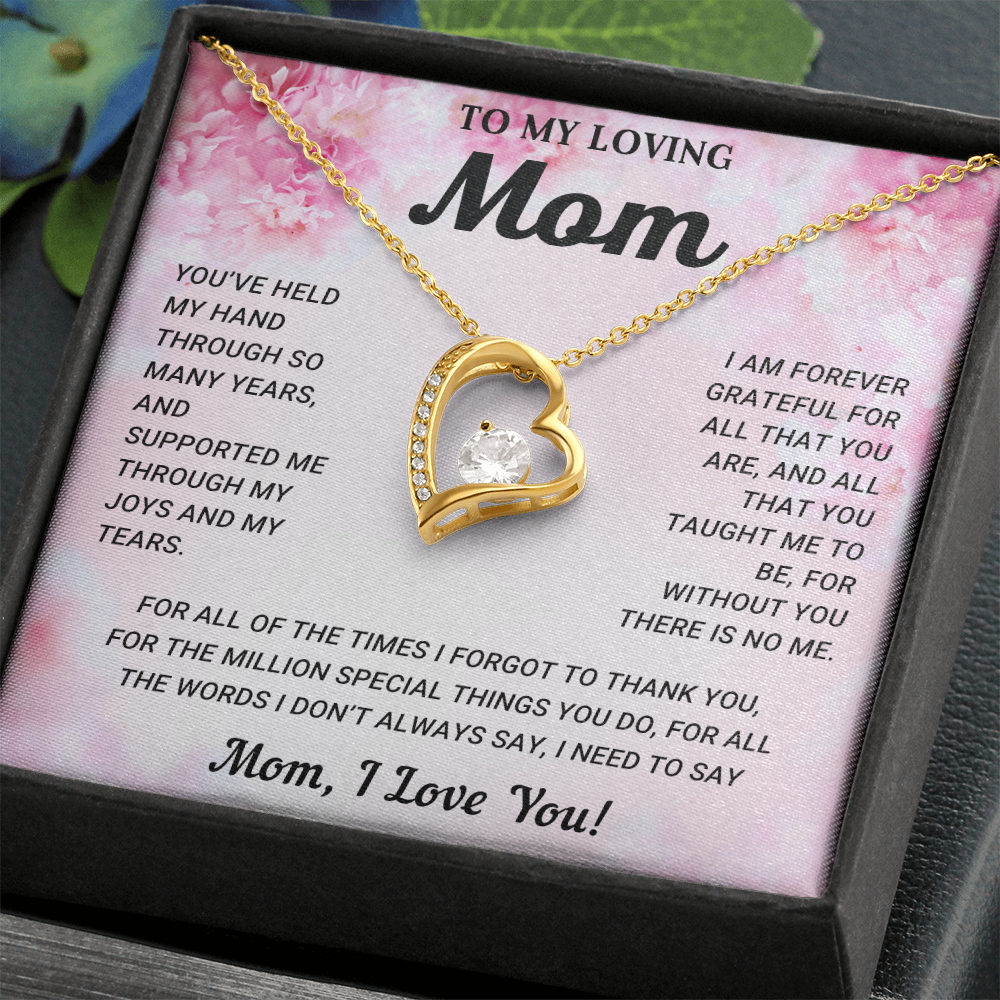 To My Mom Heart Necklace Gift