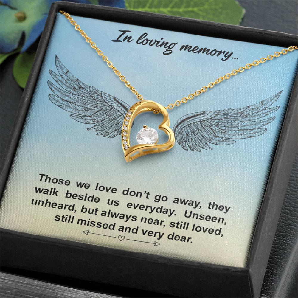 In Loving Memory Angel Wings Heart Necklace Gift-[Heartfelt Family Gift]