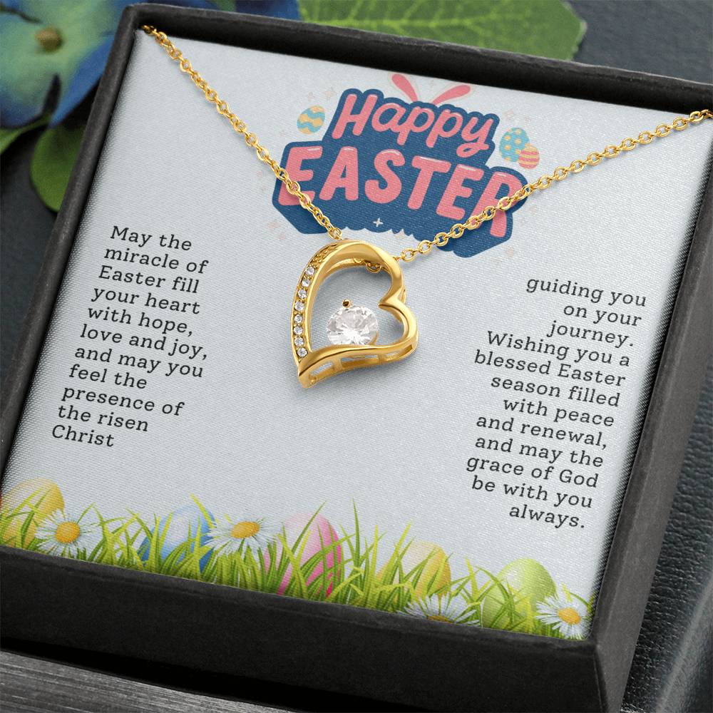 Happy Easter Heart Necklace Gift-[Heartfelt Family Gift]
