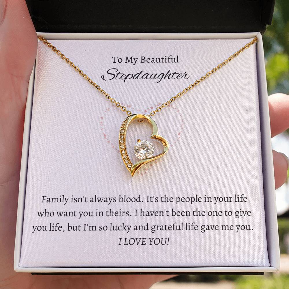 Beautiful Stepdaughter Heart Necklace Gift-[Heartfelt Family Gift]