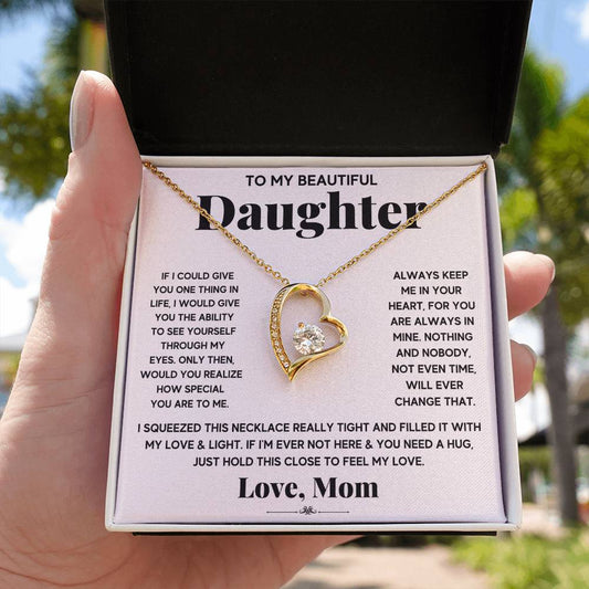 To My Beautiful Daughter Necklace From Mom-[Heartfelt Family Gift]