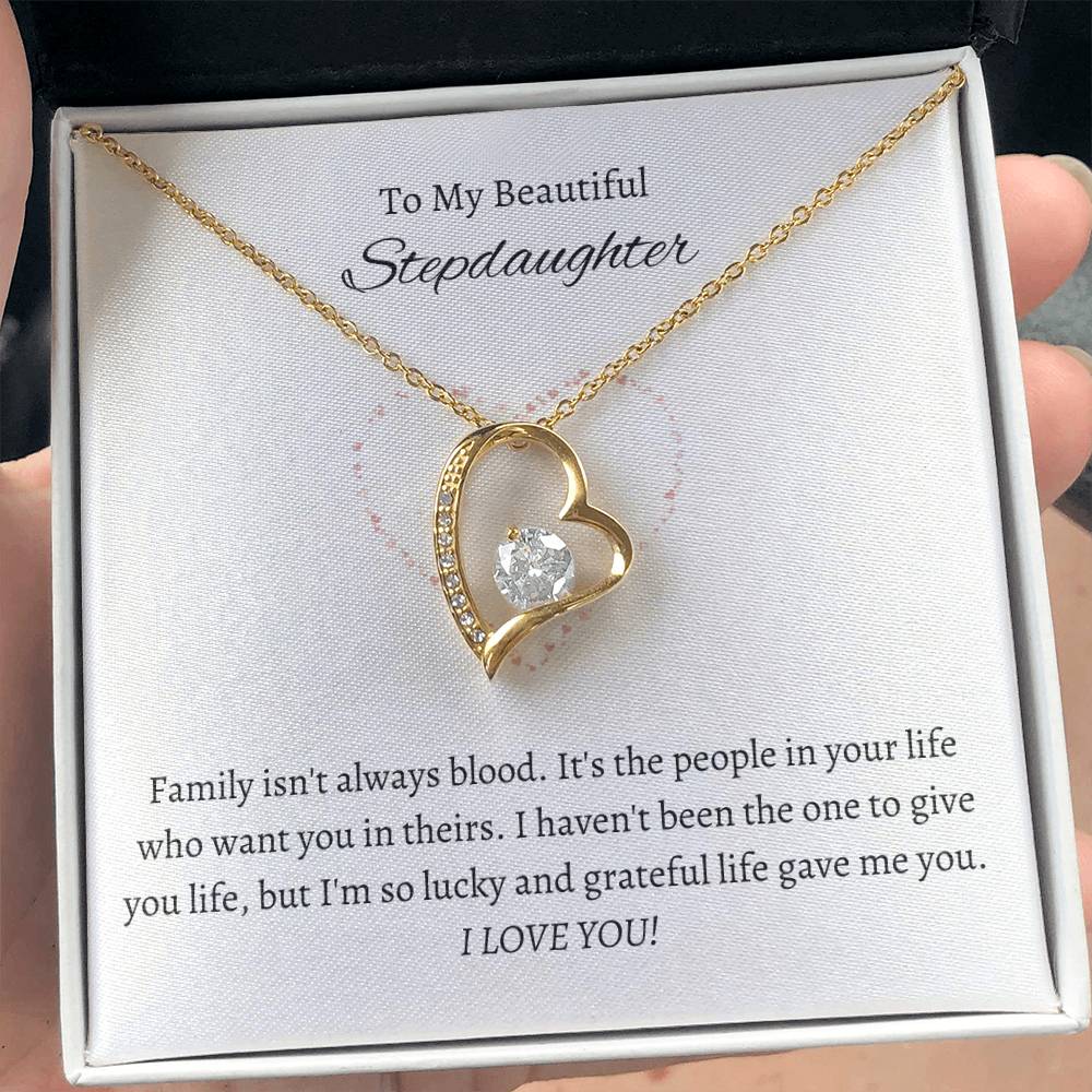 Beautiful Stepdaughter Heart Necklace Gift-[Heartfelt Family Gift]