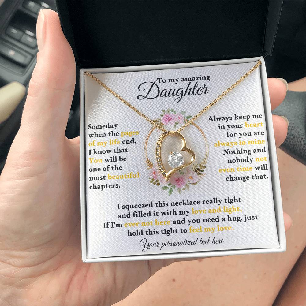 To My Daughter - Personalized Love and Light Heart Necklace Gift-[Heartfelt Family Gift]