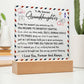 To My Granddaughter Acrylic Lighted Plaque
