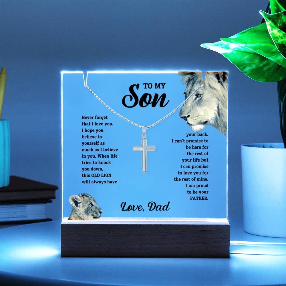 Son  Cross Necklace and Jewelry Holder Gift Set-[Heartfelt Family Gift]