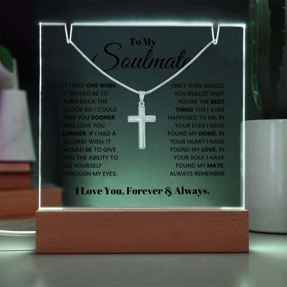 Soulmate Cross Necklace and Jewelry Holder Gift Set-[Heartfelt Family Gift]