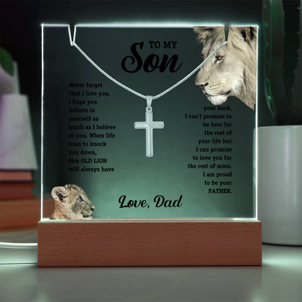 Son  Cross Necklace and Jewelry Holder Gift Set-[Heartfelt Family Gift]