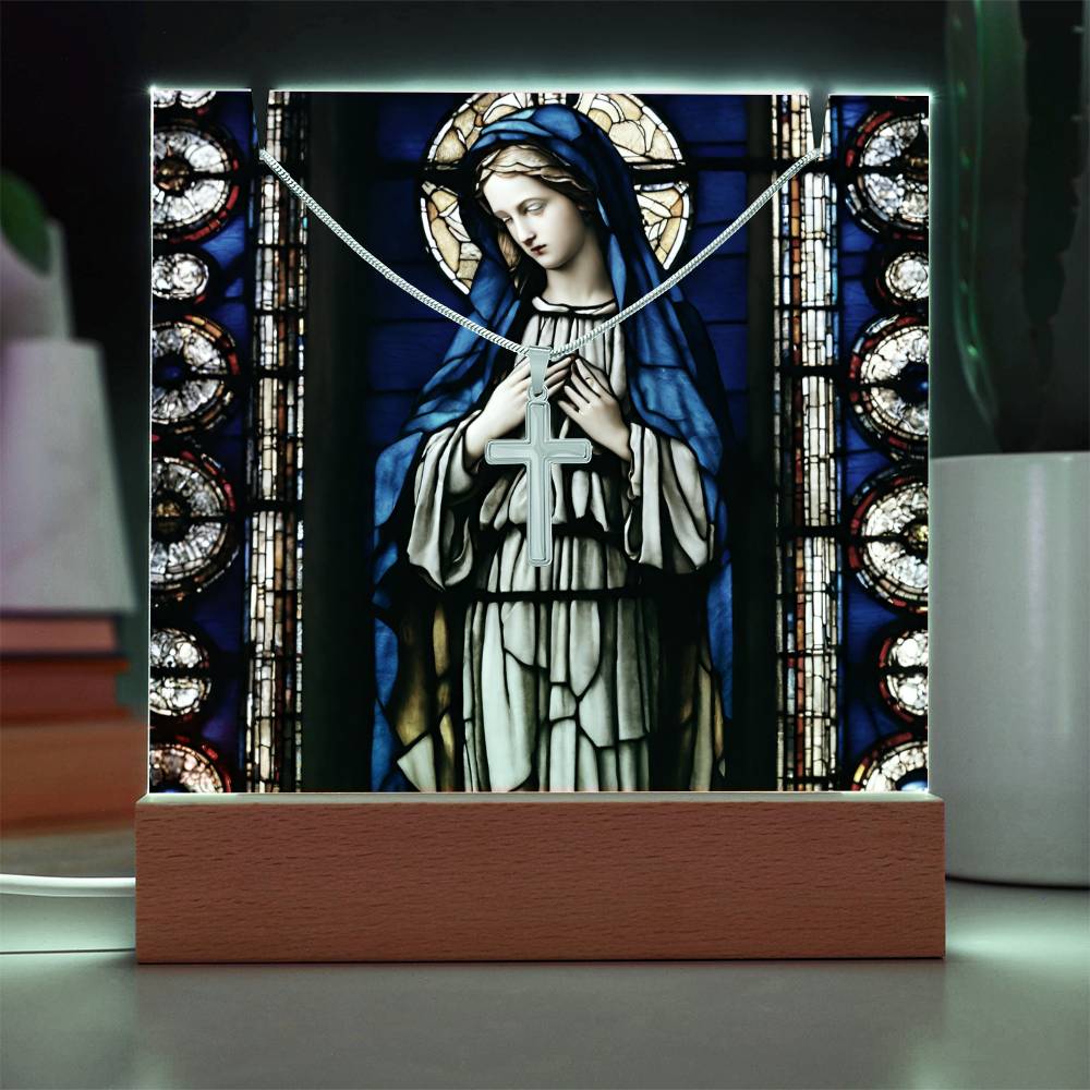 Virgin Mary Cross Necklace and Jewelry Holder Gift Set-[Heartfelt Family Gift]