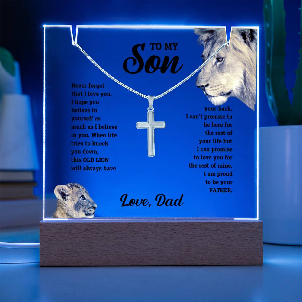 Son  Cross Necklace and Jewelry Holder Gift Set-[Heartfelt Family Gift]