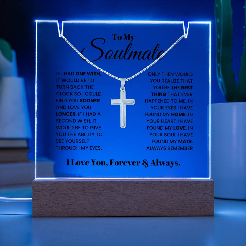 Soulmate Cross Necklace and Jewelry Holder Gift Set-[Heartfelt Family Gift]