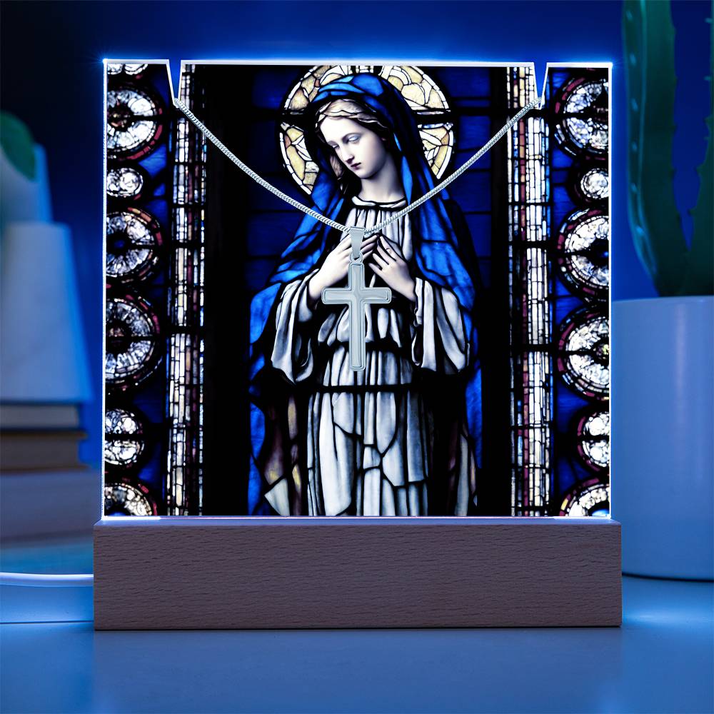 Virgin Mary Cross Necklace and Jewelry Holder Gift Set-[Heartfelt Family Gift]