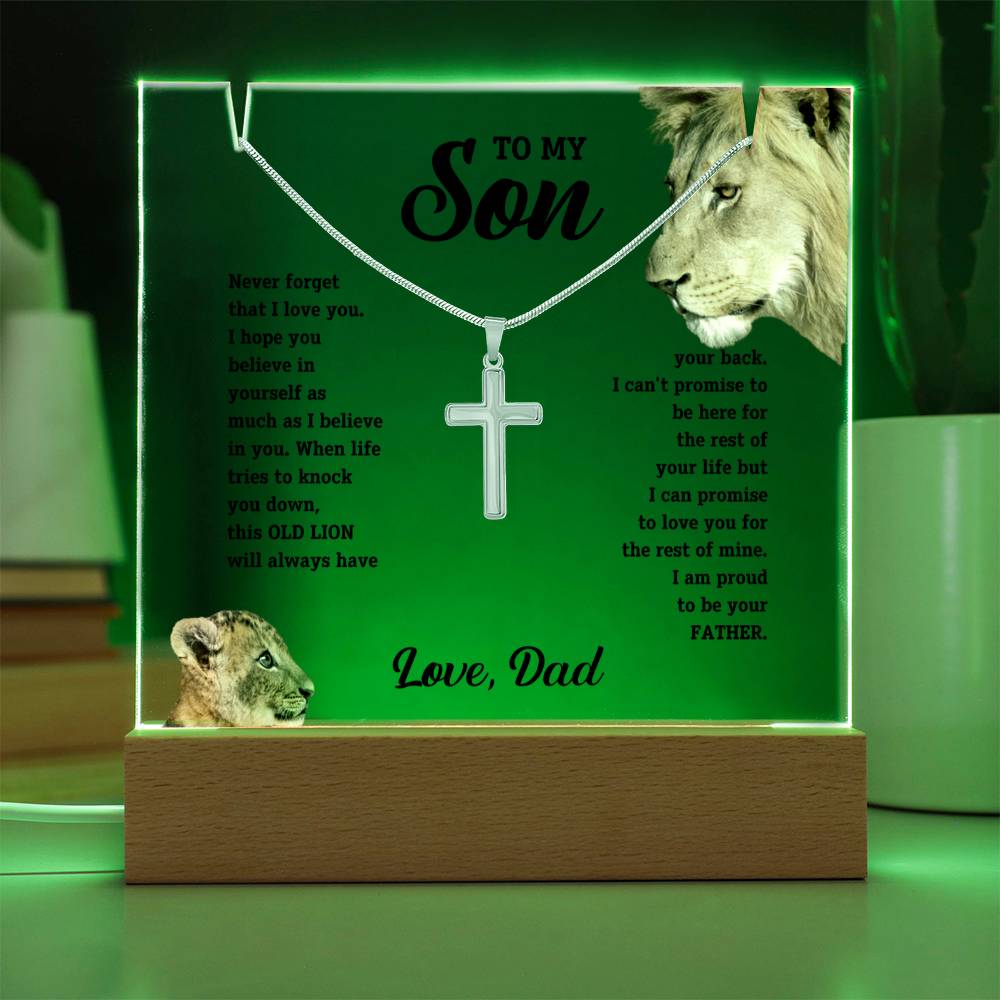 Son  Cross Necklace and Jewelry Holder Gift Set-[Heartfelt Family Gift]