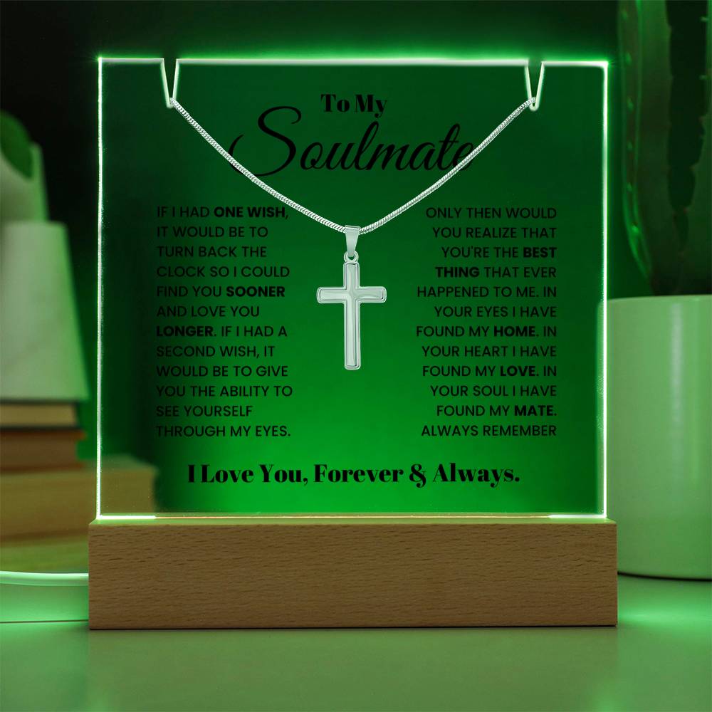 Soulmate Cross Necklace and Jewelry Holder Gift Set-[Heartfelt Family Gift]