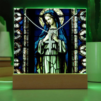 Virgin Mary Cross Necklace and Jewelry Holder Gift Set-[Heartfelt Family Gift]