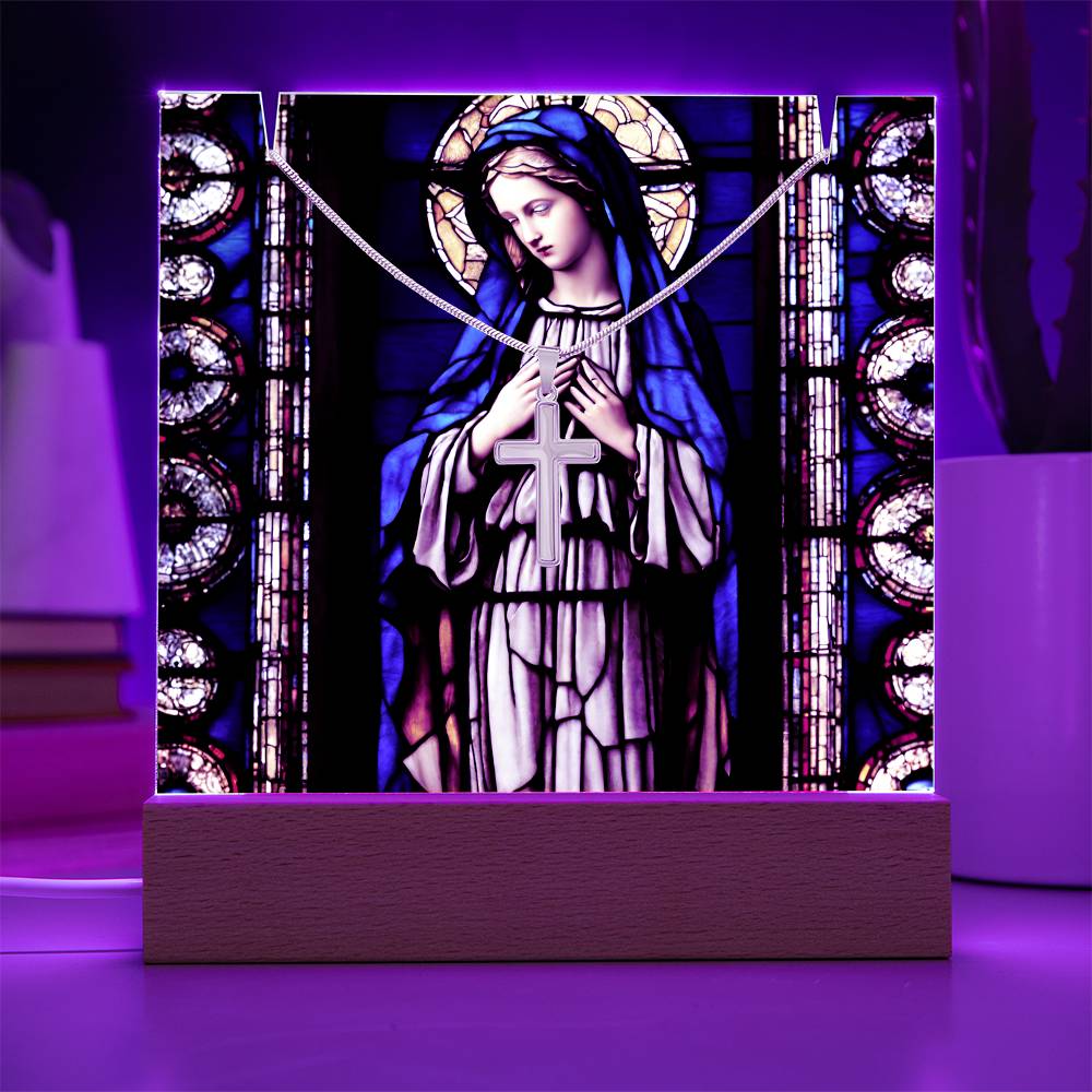 Virgin Mary Cross Necklace and Jewelry Holder Gift Set-[Heartfelt Family Gift]