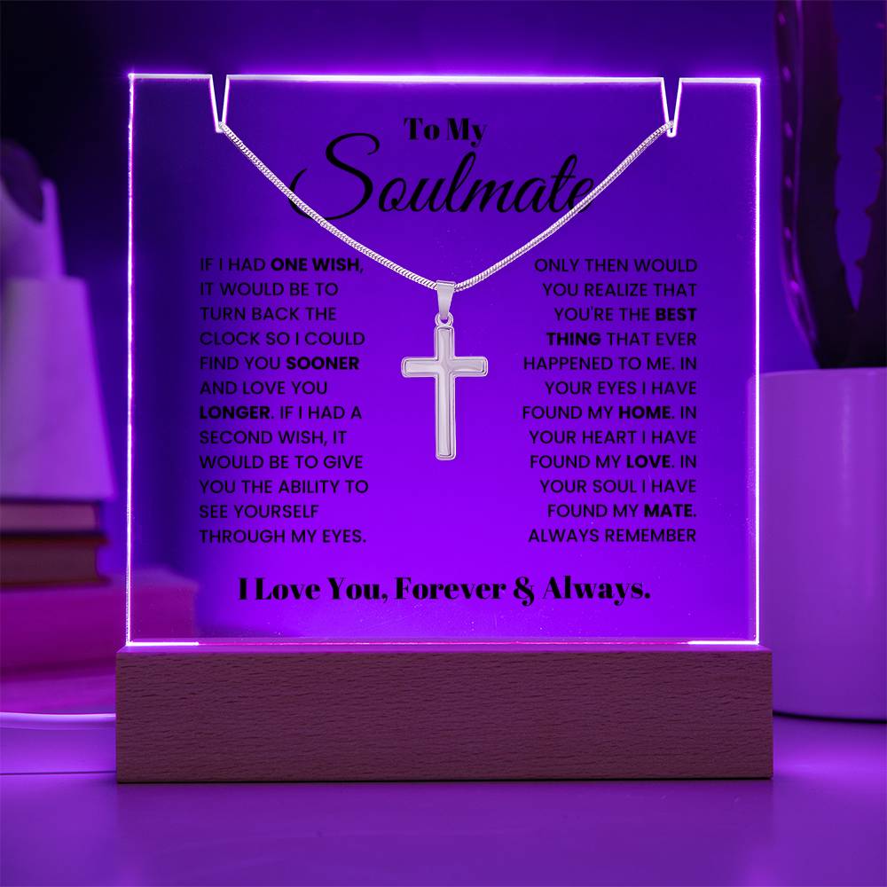 Soulmate Cross Necklace and Jewelry Holder Gift Set-[Heartfelt Family Gift]