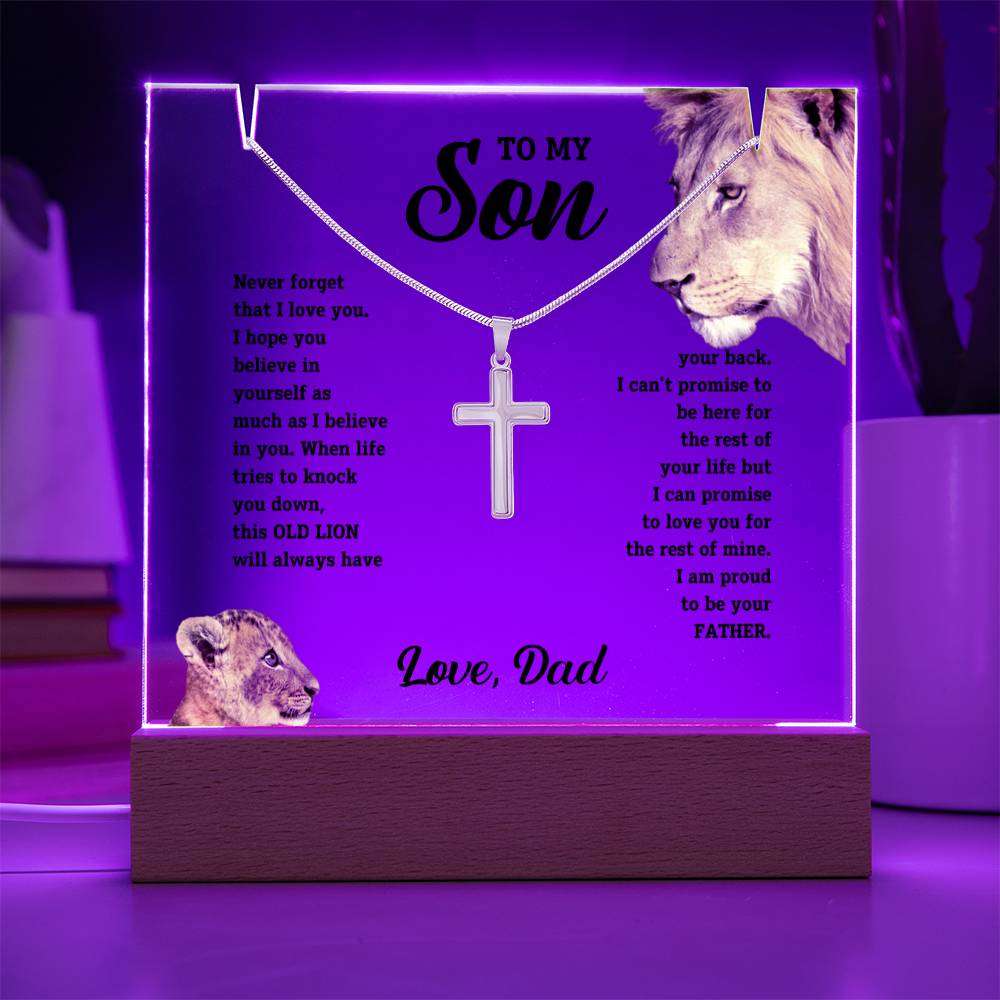 Son  Cross Necklace and Jewelry Holder Gift Set-[Heartfelt Family Gift]