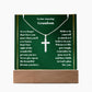 Grandson Acrylic Plaque with Cross Necklace-[Heartfelt Family Gift]