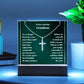 Grandson Acrylic Plaque with Cross Necklace-[Heartfelt Family Gift]