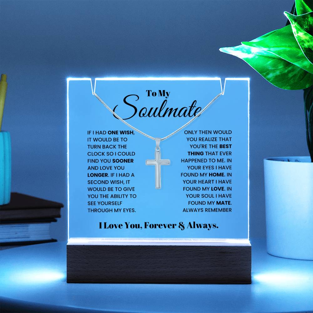 Soulmate Cross Necklace and Jewelry Holder Gift Set-[Heartfelt Family Gift]