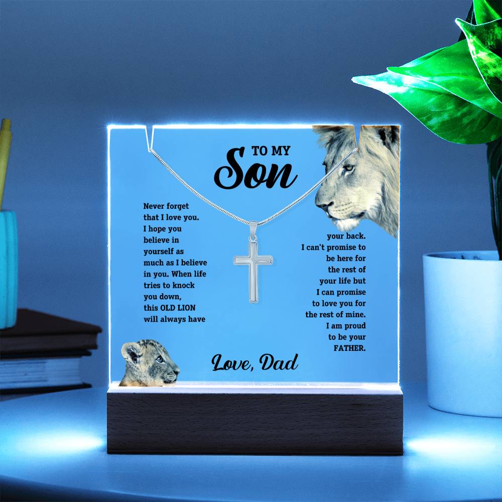Son  Cross Necklace and Jewelry Holder Gift Set-[Heartfelt Family Gift]