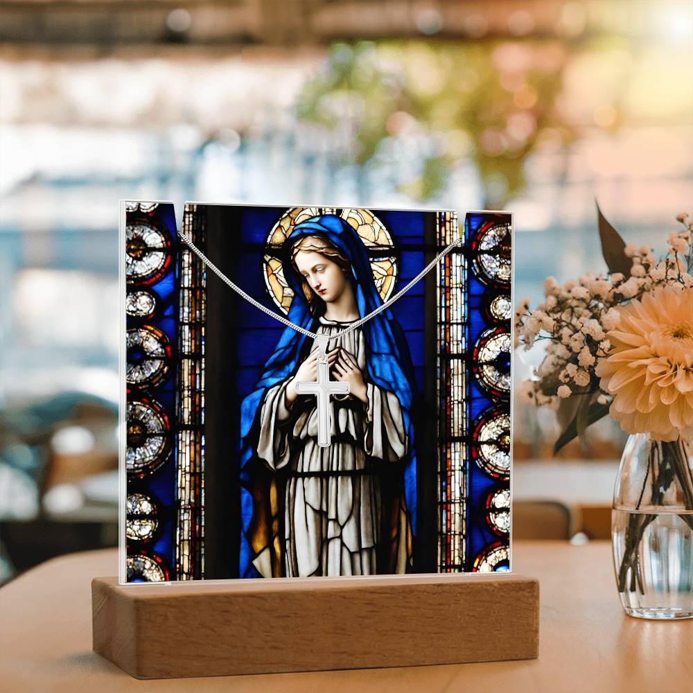 Virgin Mary Cross Necklace and Jewelry Holder Gift Set-[Heartfelt Family Gift]