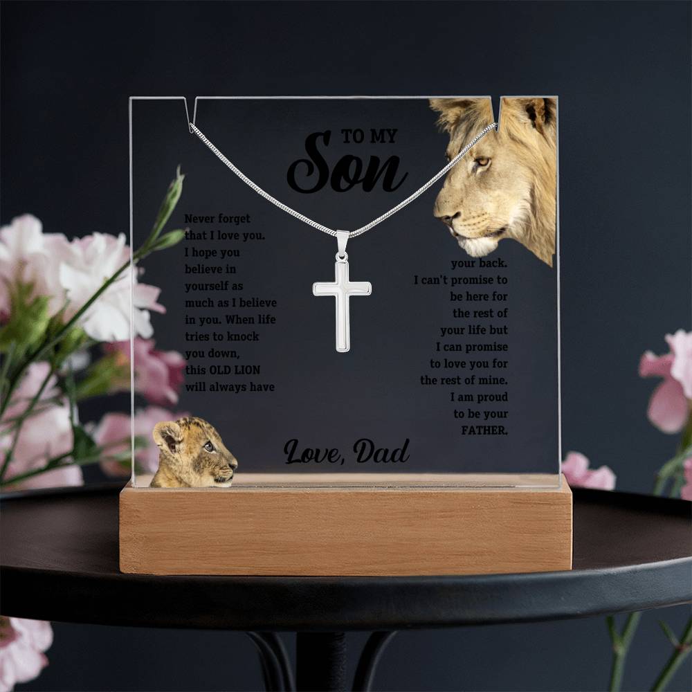 Son  Cross Necklace and Jewelry Holder Gift Set-[Heartfelt Family Gift]