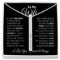 Wife Engraved Vertical Bar Necklace