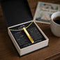 Wife Engraved Vertical Bar Necklace