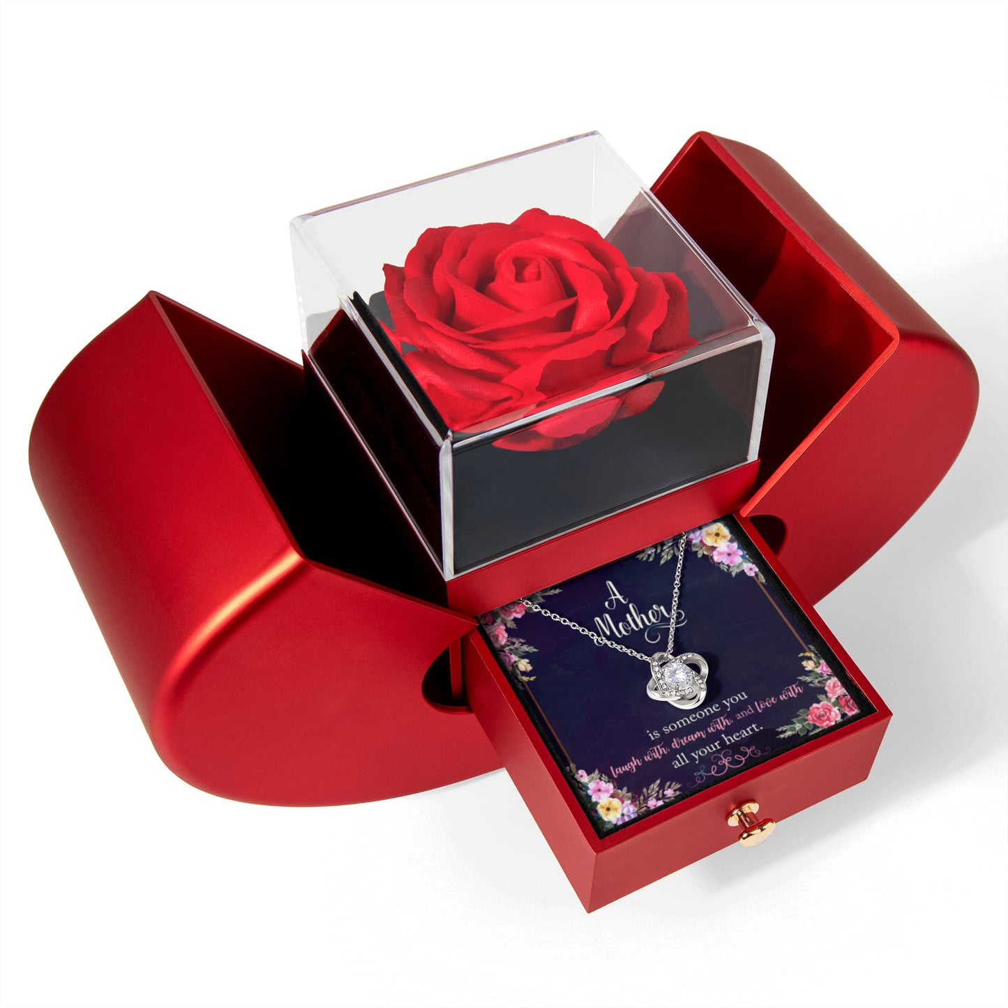 To My Mother Preserved Rose Necklace Gift  Set