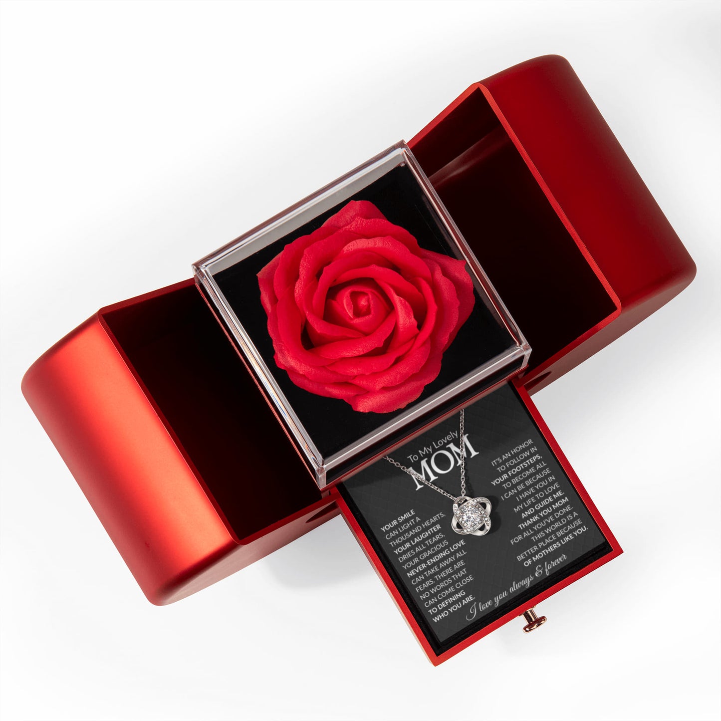 Mom Preserved Rose Necklace Gift  Set