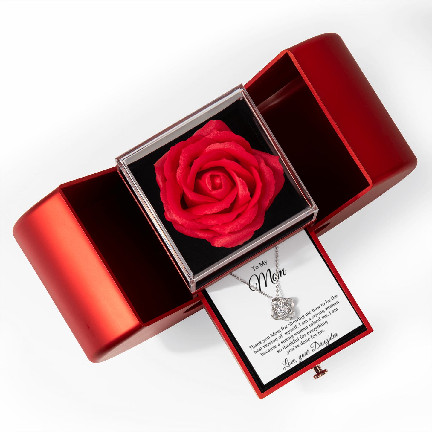 To My Mom Preserved Rose Necklace Gift  Set