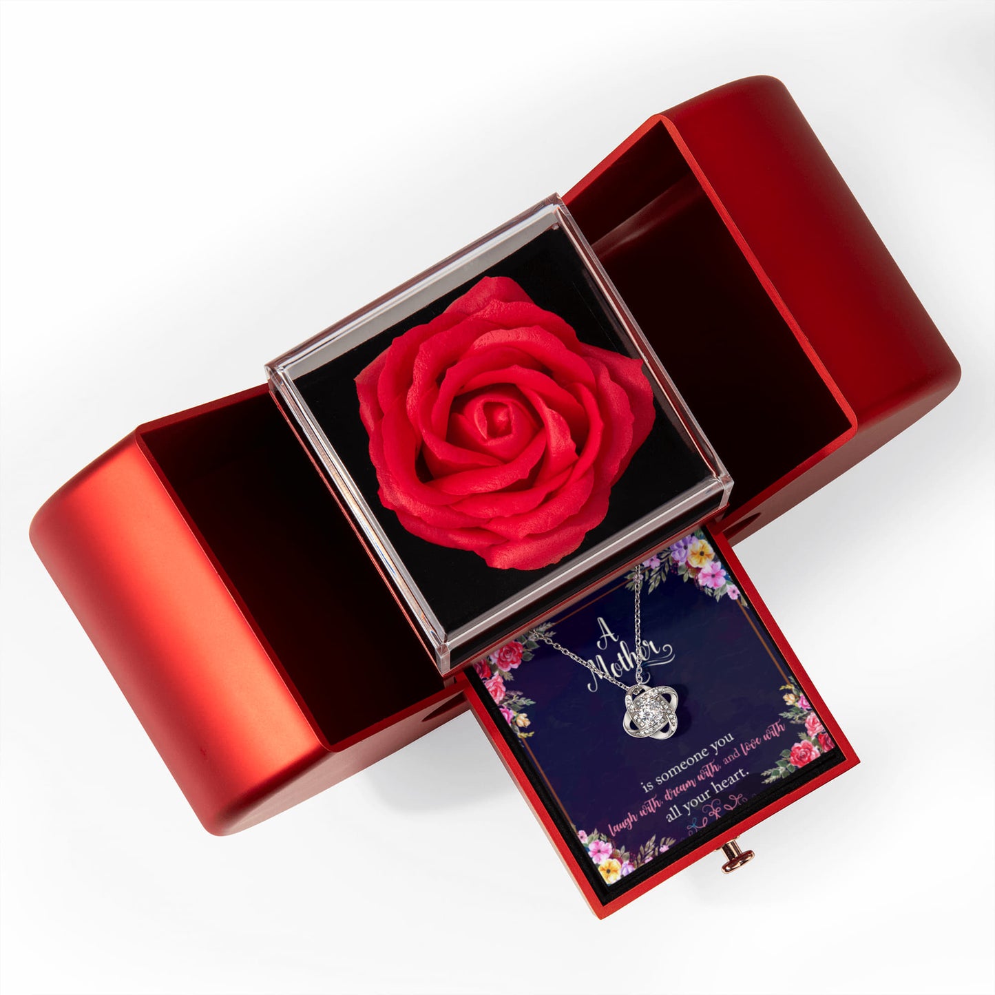 To My Mother Preserved Rose Necklace Gift  Set