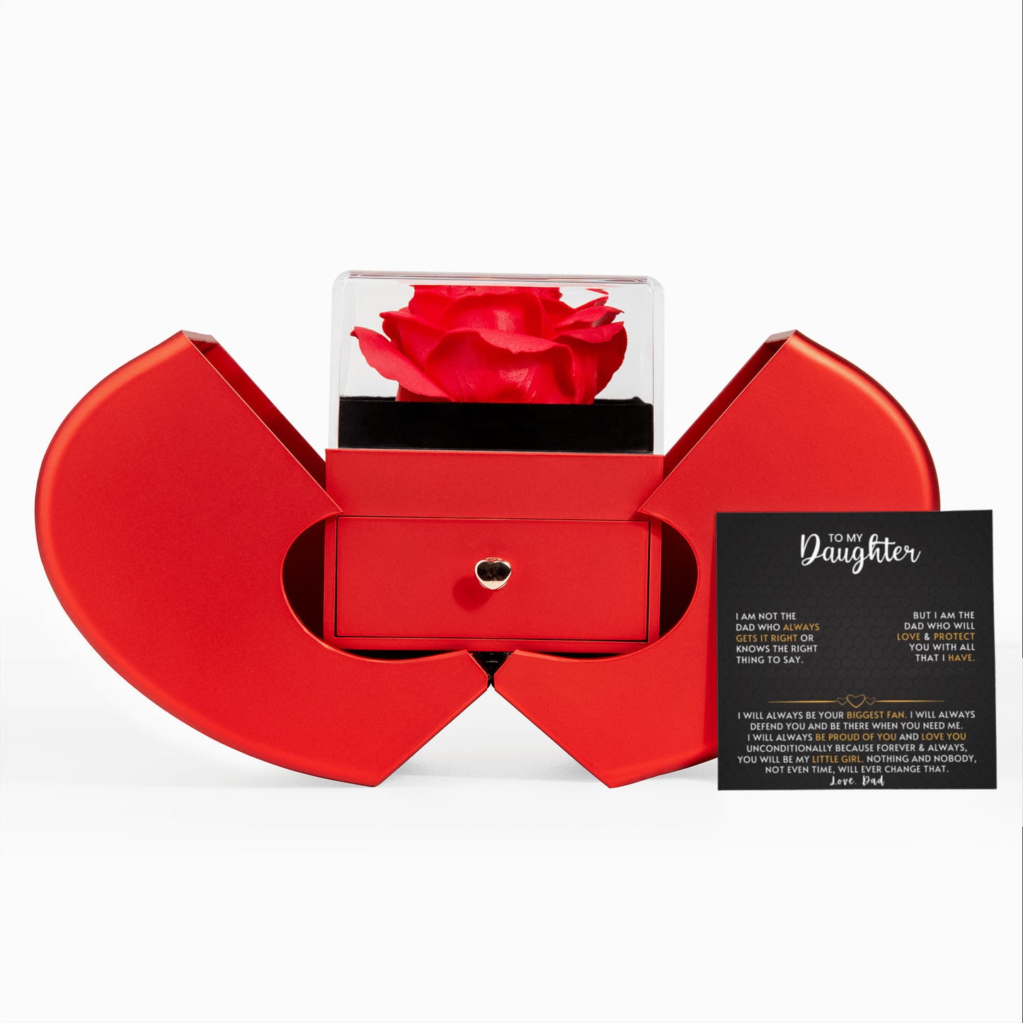 Daughter Love Knot Heart Rose Box Gift Set from Dad